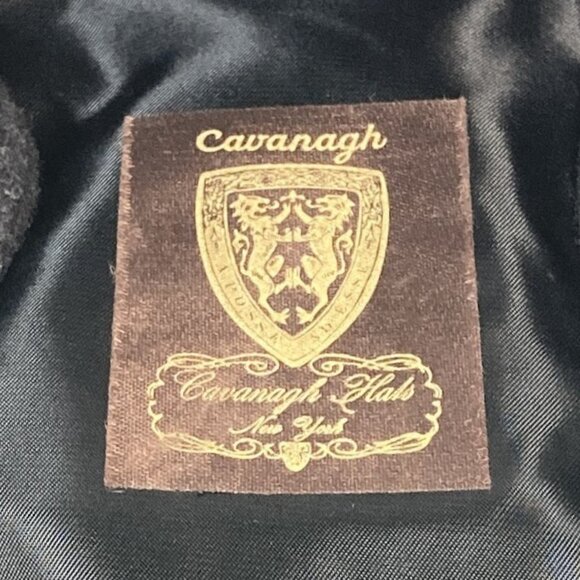 Cavanagh Black Newsboy Cap Hat, Size Large, Wool Blend Ear Flaps Snap Brim Italy - Picture 7 of 8